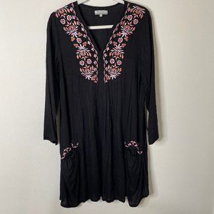 World Market Floral Embroidered Boho Pleated Flowy
